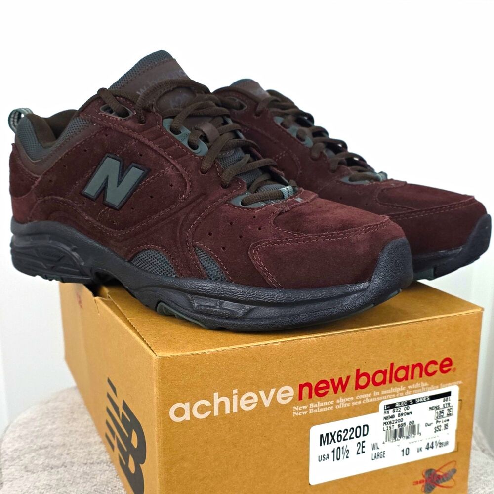 New Balance 622 MX622OD Men's Suede Brown Low Top Sneaker 2E Non-Marking 10.5